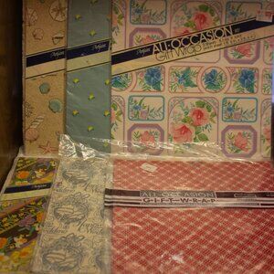 Vintage All Occasion Flat Wrap 20x30 Sheets New Old Stock Unopened Lot of 6